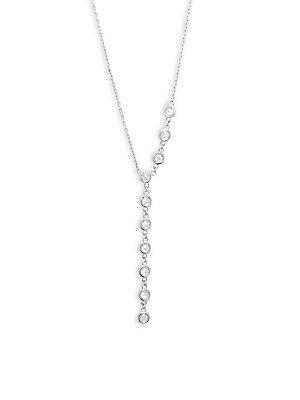 Pure Navy Crystal And Silver Y-necklace