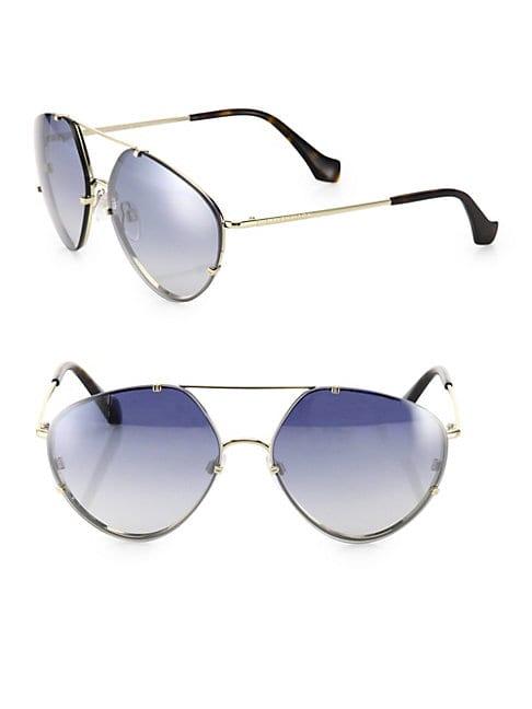 Tom Ford Eyewear 60mm Mirrored Geometric Aviator Sunglasses