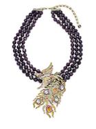 Heidi Daus Bird Beaded Crystal Multi-strand Necklace