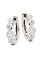 Nephora 14k White Gold & Diamond Graduate Hoop Earrings