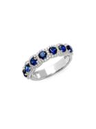 Lafonn Blue Sapphire And Sterling Silver Band Ring
