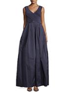 Adrianna Papell Pleated A-line Gown