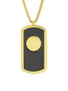 Anthony Jacobs 18k Yellow Goldplated Two Tone Stainless Steel Prayer Dog Tag