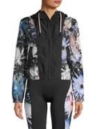 Roberto Cavalli Sport Floral Windbreaker Hooded Jacket