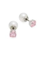 Swarovski Attract Crystal & Faux Pearl Front-to-back Stud Earrings
