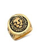 Anthony Jacobs 18k Goldplated Stainless Steel Lion Mount Ring