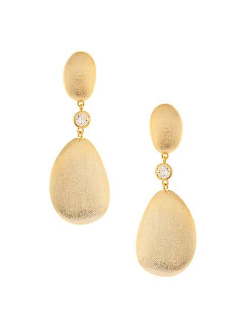 Rivka Friedman 18k Goldplated And Cubic Zirconia Satin Bead Dangle Earrings