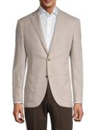 Luciano Barbera Standard-fit Hopsack Wool Jacket