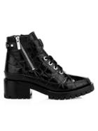 3.1 Phillip Lim Hayett Croc-embossed Leather Combat Boots
