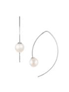 Masako 14k White Gold & 8-8.5mm Round Freshwater Pearl Wire Earrings