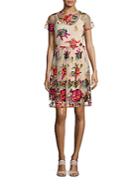 Alexia Admor Floral-printed Sheer Dress