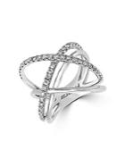 Effy Diamond And 14k White Gold Ring 0.79 Tcw