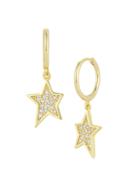 Chloe & Madison 14k Yellow Gold Vermeil & Cubic Zirconia Hoop-star Drop Earrings