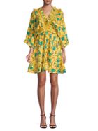 Lumie Lace-inset Floral Mini Dress