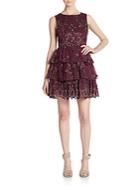 Alice + Olivia Rowley Embellished Tiered Dress