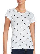 French Connection Arrow Print Cotton Tee