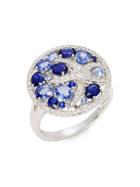 Effy 14k White Gold Sapphire & Diamond Starfish Cluster Ring