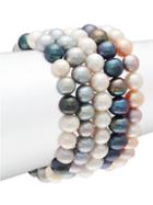 Masako Set Of Five 9mm Multicolored Freshwater Pearl Bracelet