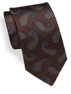 Canali Paisley Embroidered Silk Tie