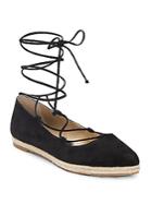Michael Kors Collection Cadence Suede Lace-up Espadrille Flats