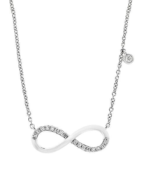 Effy 14k White Gold & Diamond Infinity Pendant Necklace