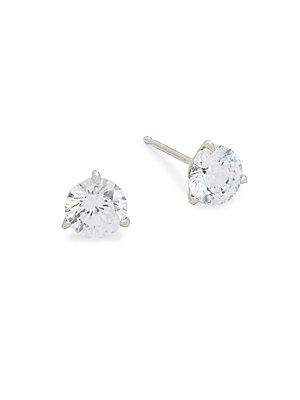 Fantasia Diamond And Sterling Silver Stud Earrings