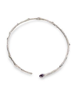 Michael Aram Sterling Silver Amethyst And Necklace With Diamonds