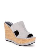 Stuart Weitzman Cut-out Leather Wedge Sandals
