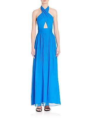 Milly Chiffon Halter Gown