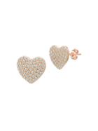 Gabi Rielle Pav&eacute; Puffed Heart Stud Earrings