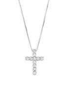 Diana M Jewels 14k White Gold Diamond Cross Pendant Necklace