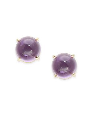 Roberto Coin Round Amethyst & 18k Gold Stud Earrings