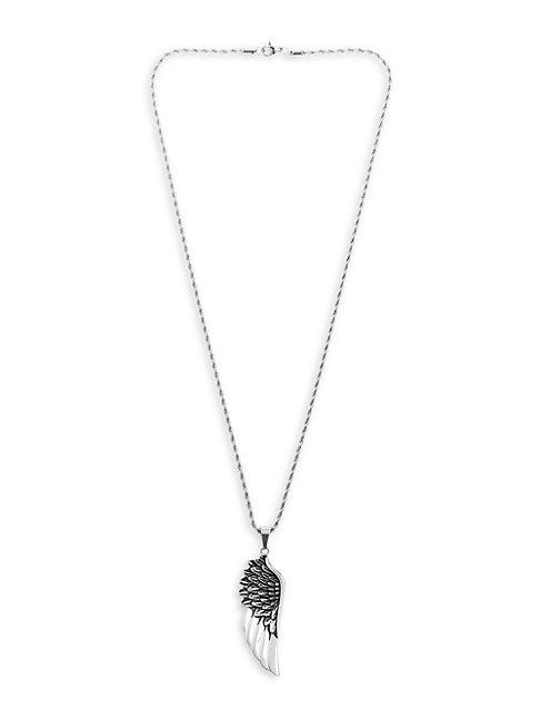 Eye Candy La Stainless Steel Angel Wing Pendant Necklace