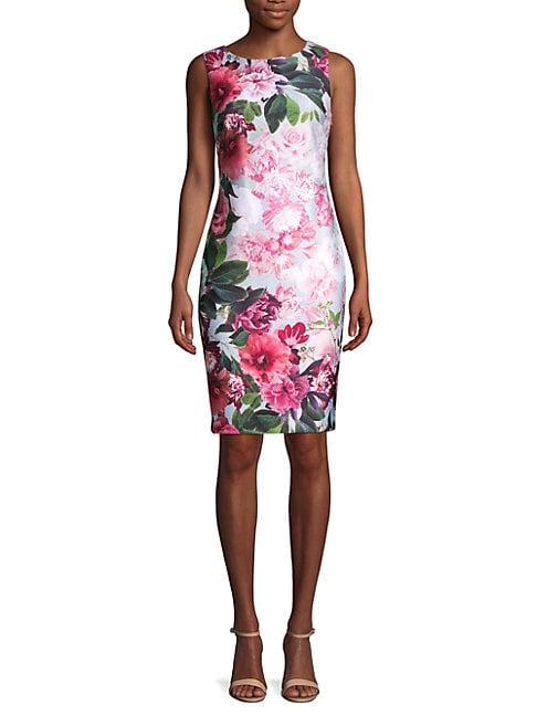 Calvin Klein Poly Floral Sheath Dress