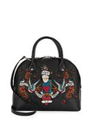 Love Moschino Logo Embroidered Dome Satchel