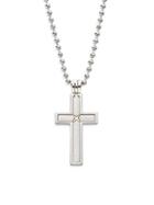 Saks Fifth Avenue 14k Yellow Gold & Stainless Steel Two Part Cross Pendant Necklace