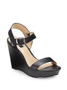 Saks Fifth Avenue Claudine Leather Wedge Sandals