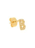 Nephora 14k Yellow Gold & Diamond B Initial Single Stud Earring