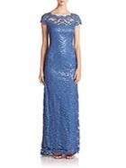 Tadashi Shoji Embroidered Sequin Gown