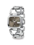 G-gucci Diamond & Stainless Steel Open-link Bracelet Watch