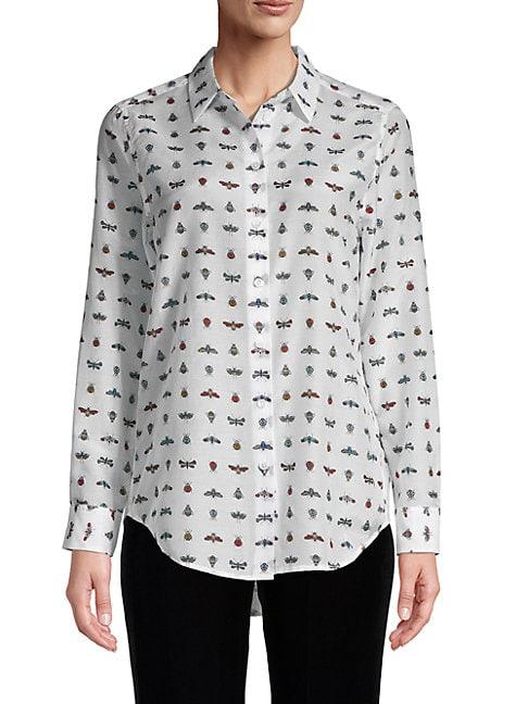 Equipment Insect Print Silk Blouse