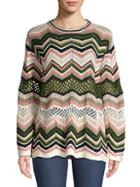 M Missoni Wool-blend Crochet Crewneck Sweater