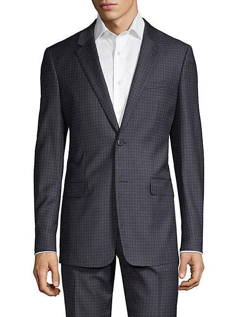 Theory Plaid Wool Suit Jacket