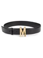 Moschino M-buckle Leather Belt