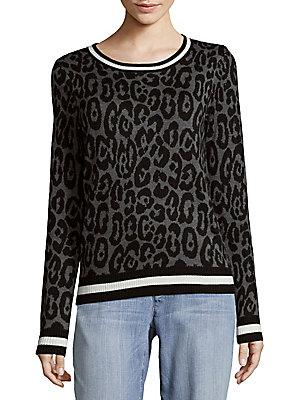 Saks Fifth Avenue Leopard Knit Sweater