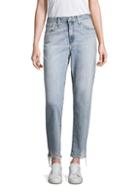 Ag Phoebe Cropped Distressed Straight-leg Jeans