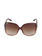 Gucci 60mm Shiny Brow Sunglasses