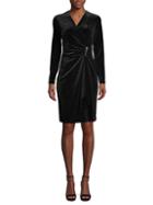 Calvin Klein Long-sleeve Velvet Wrap Dress
