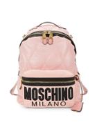 Moschino Fantasia Diamond Quilted Logo Backpack
