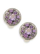 Stephen Dweck Reflection Purple Amethyst & Sterling Silver Clip-on Earrings